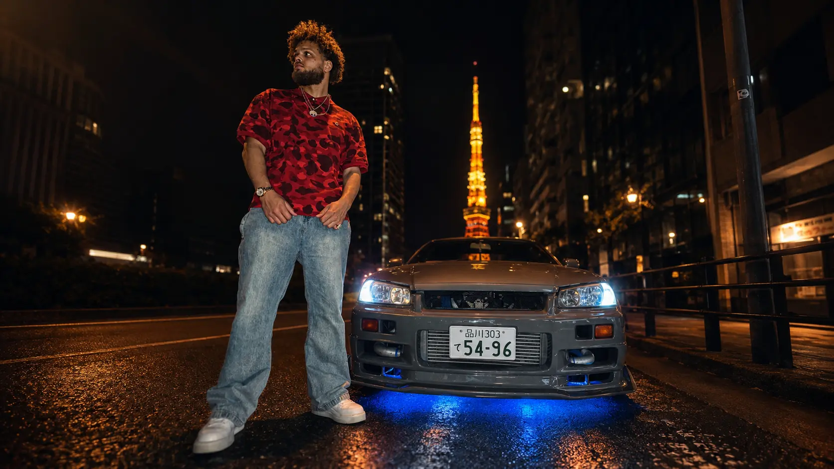 J-Wo on a Tokyo street at night